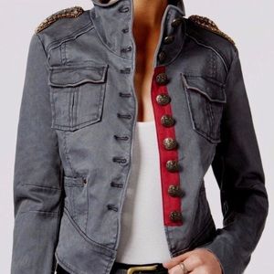 FREE PEOPLE SHRUNKEN OFFICER MILITARY JACKET